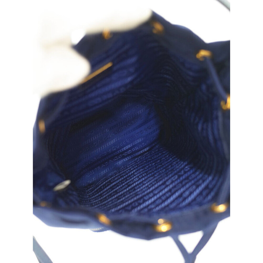 Prada Duet ReNylon Bucket Bag navy blue regenerated nylon leather trim - Picture 3 of 9